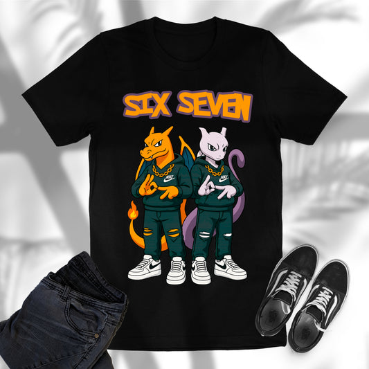 Six Seven Charizard and MewTwo