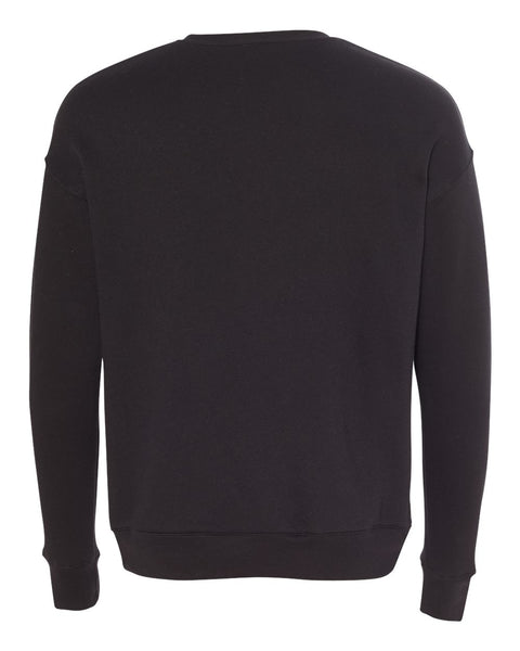 Black Drop Shoulder Crewneck Sweater - Back