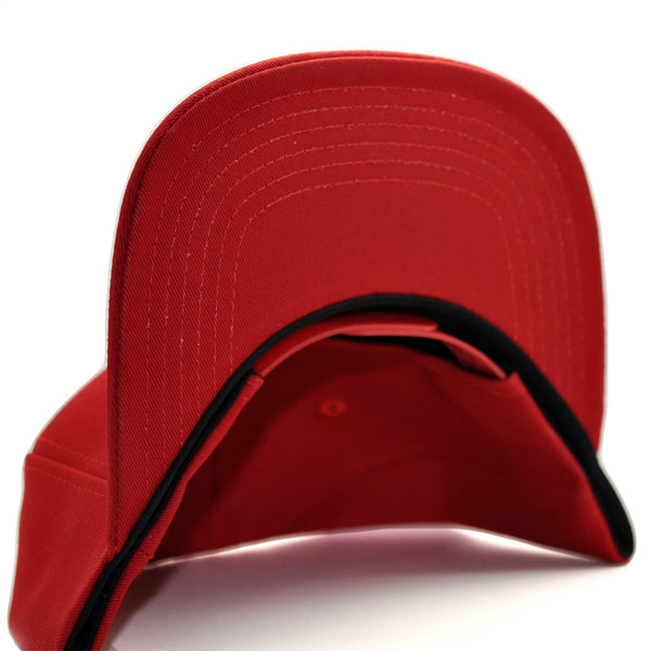 Red Snapback with a Red Brim
