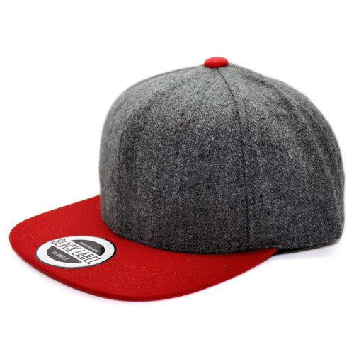 Grey Wool Snapback Side