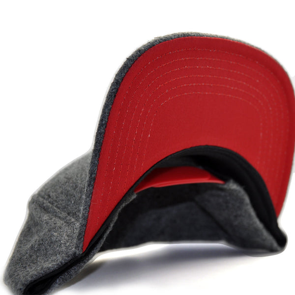Red Under brim snapback hat