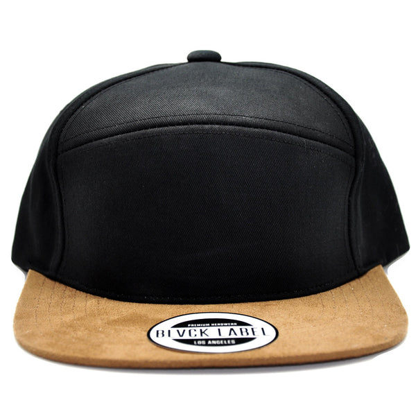 Black and Tan Suede Strapback Front View