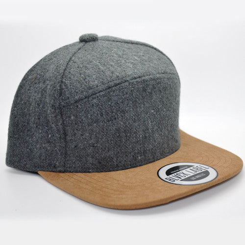Grey Wool Strapback Hat