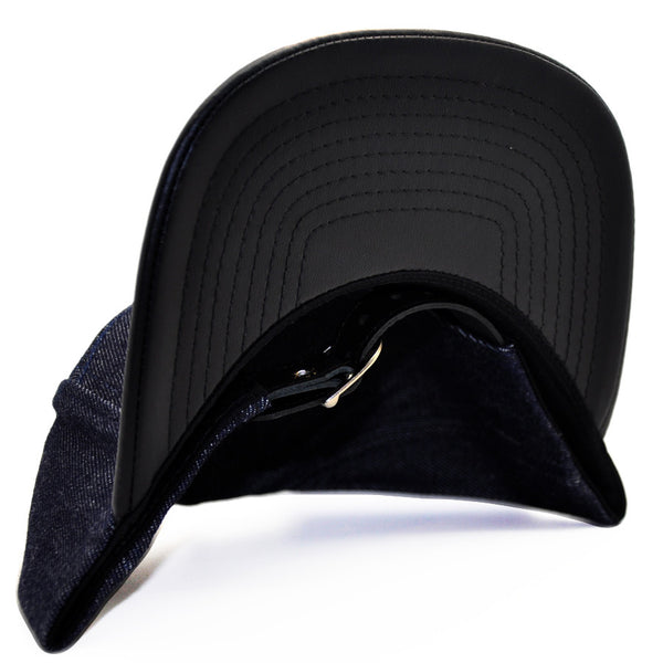 Black Leather Brim Close Up