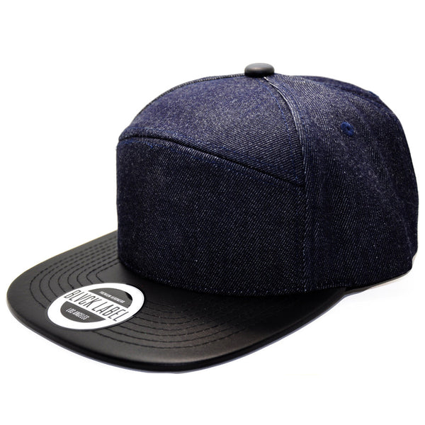 Navy Denim Hybrid Strapback Hat