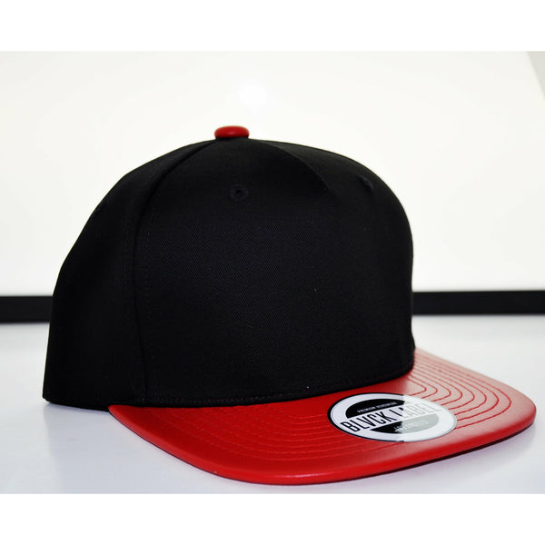 Faux Leather Wide Flat Brim - 1