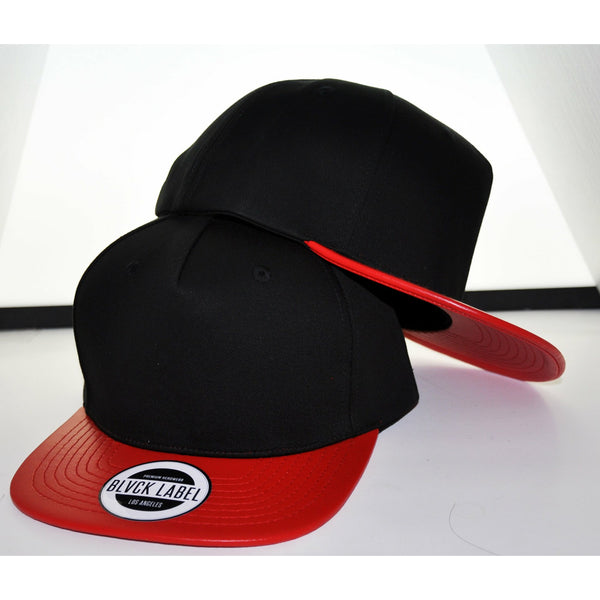 Faux Leather Wide Flat Brim - 5