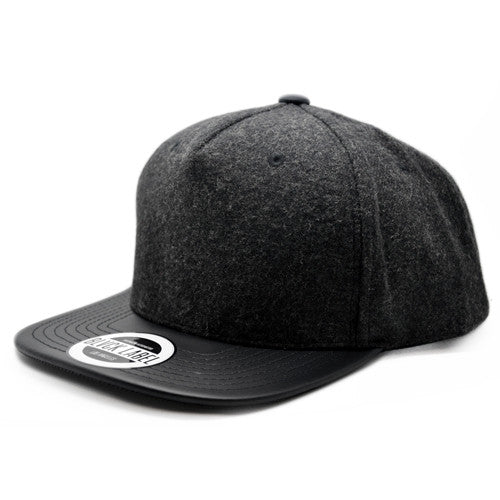 Charcoal Grey Wool Snapback - 1