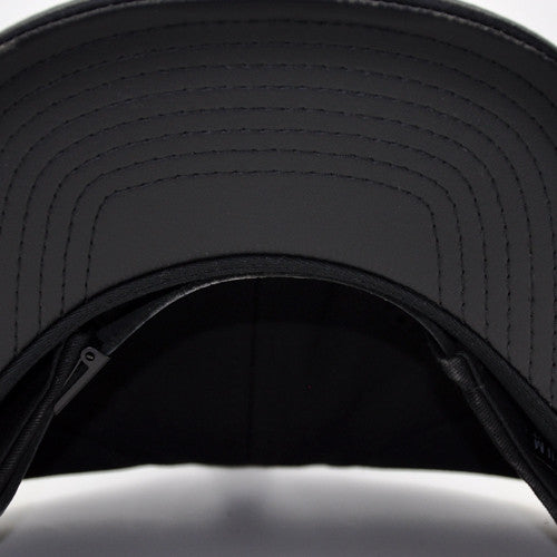 Black Leather Brim Close up