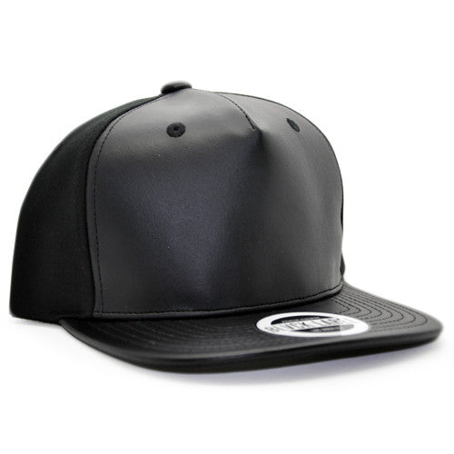 Black Leather Snapback