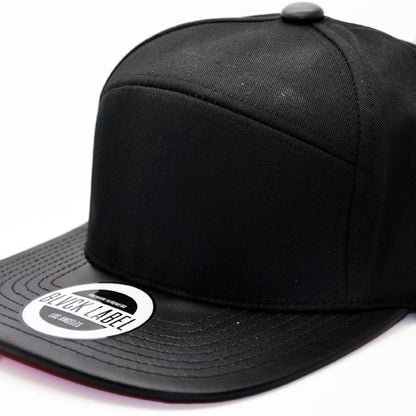 leather brim strapback hat