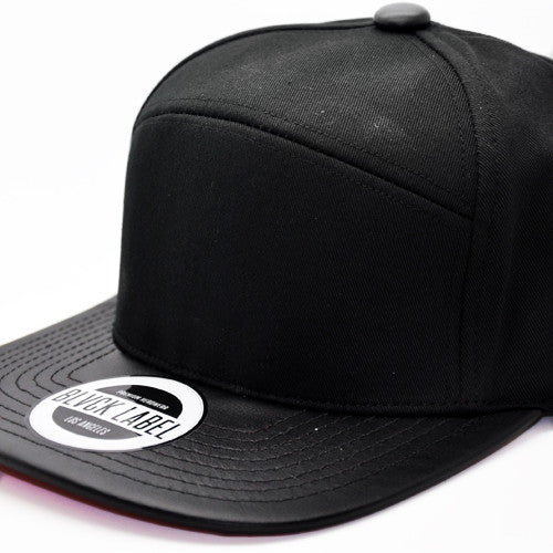 leather brim strapback hat