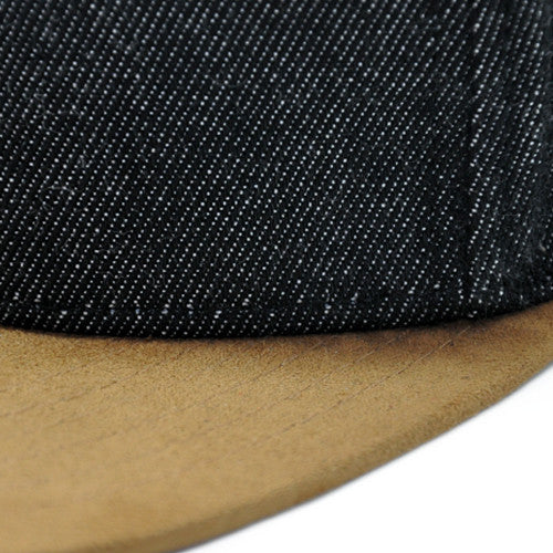 Denim and Suede Snapback