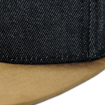 Denim and Suede Snapback