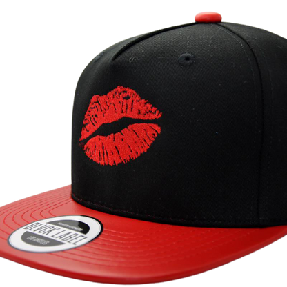Red Lips Embroidered Snapback