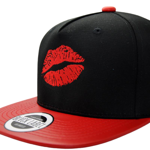 Red Lips Embroidered Snapback
