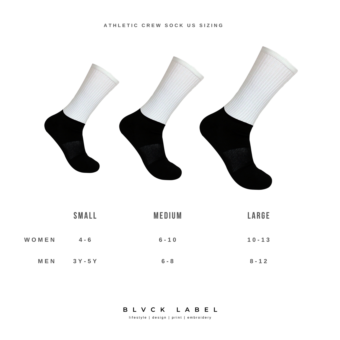 Athletic Socks - Black Footing