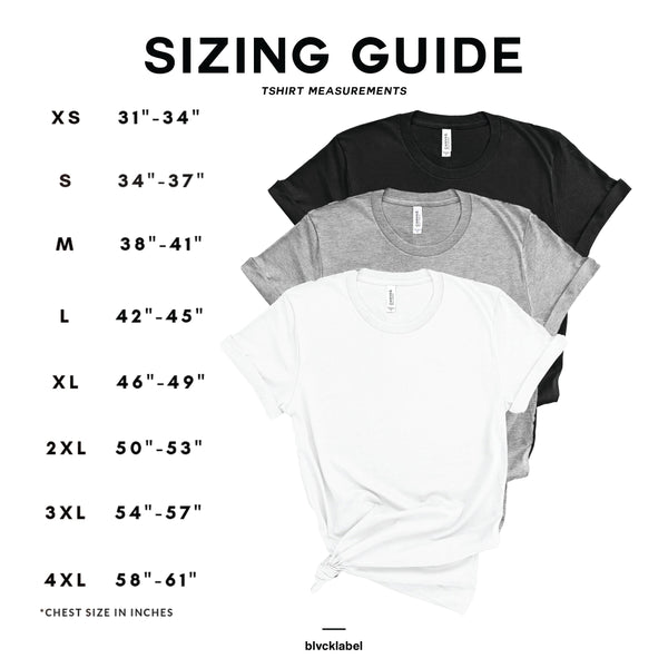 tshirt sizing chart